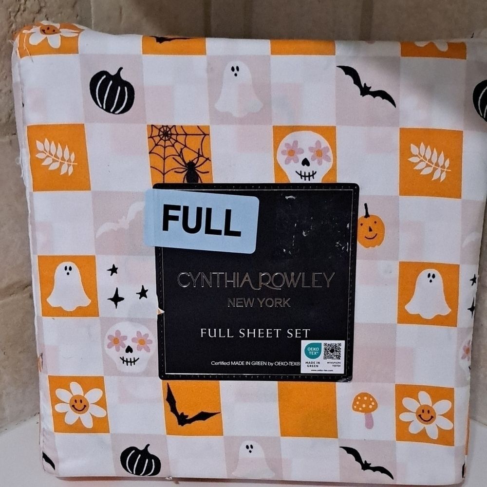 Cynthia Rowley Halloween Full Bed Sheet Set NEW